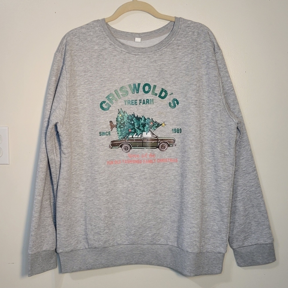 Unisex XL: Griswold's Tree Farm Christmas Heather Gray Sweatshirt